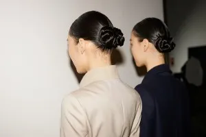 Hairstyle at the Max Mara spring 2025 fashion show in Milan.