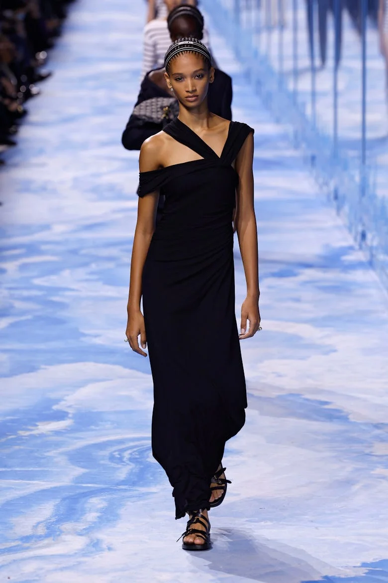 A model walks the runway during the Christian Dior Womenswear Spring-Summer 2025 show as part of Par...