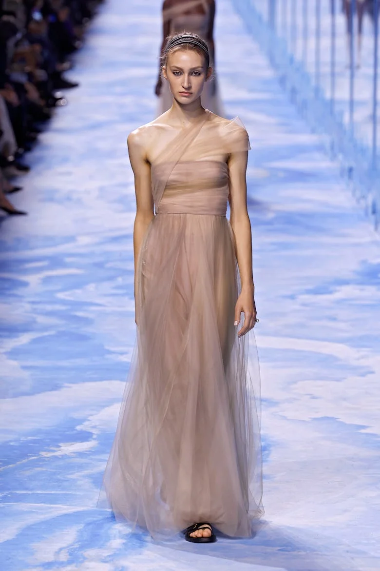 A model walks the runway during the Christian Dior Womenswear Spring-Summer 2025 show as part of Par...