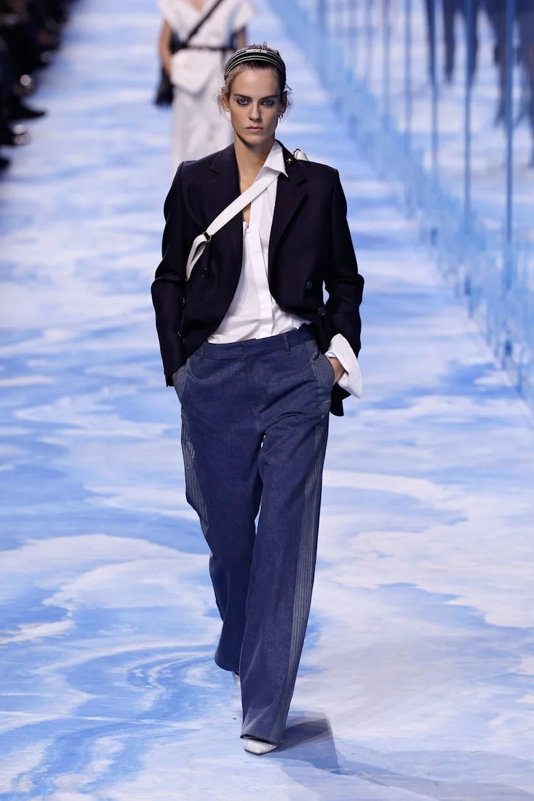 A model walks the runway during the Christian Dior Womenswear Spring-Summer 2025 show as part of Par...