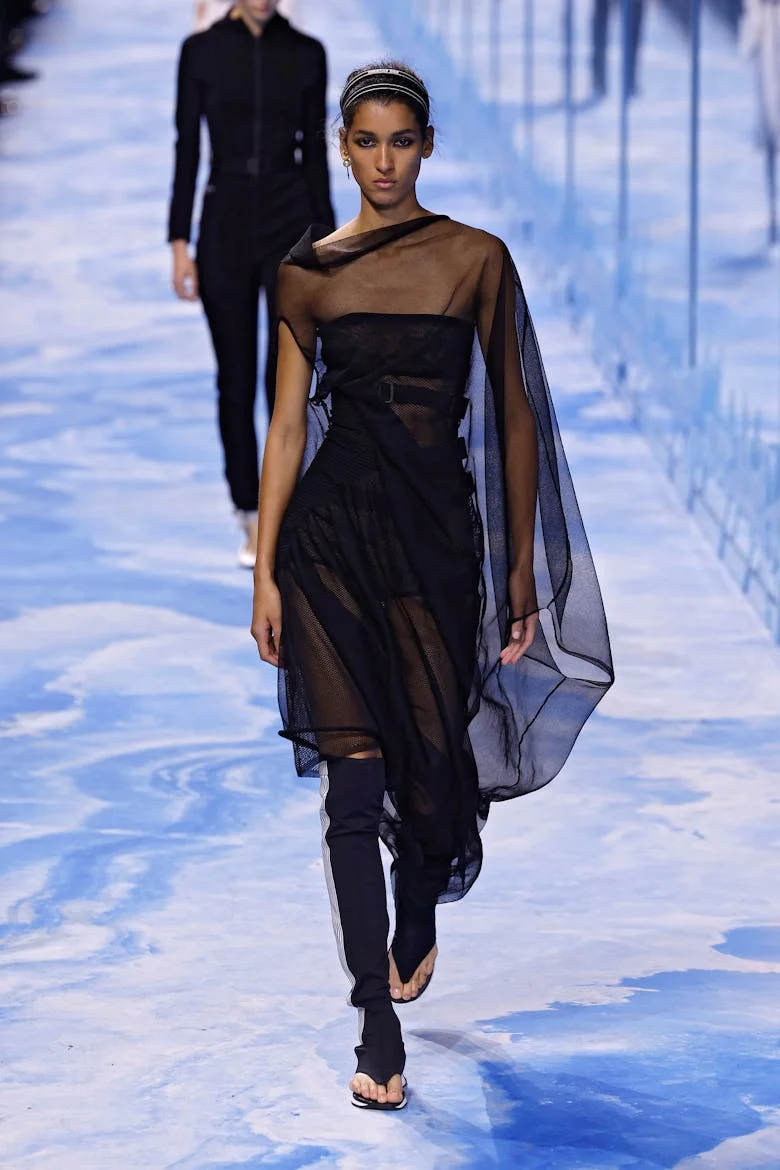 A model walks the runway during the Christian Dior Womenswear Spring-Summer 2025 show as part of Par...