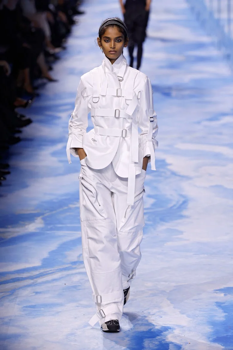 A model walks the runway during the Christian Dior Womenswear Spring-Summer 2025 show as part of Par...