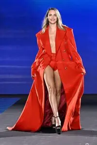 Cara Delevingne on L'Oréal Paris' Walk Your Worth Runway on Sept. 23 in Paris, red trend, fashion week