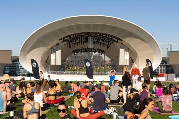 Fit Athletic Club is back with another outdoor yoga session at the Rady Shell at Jacobs Park. (Fit Athletic Club)