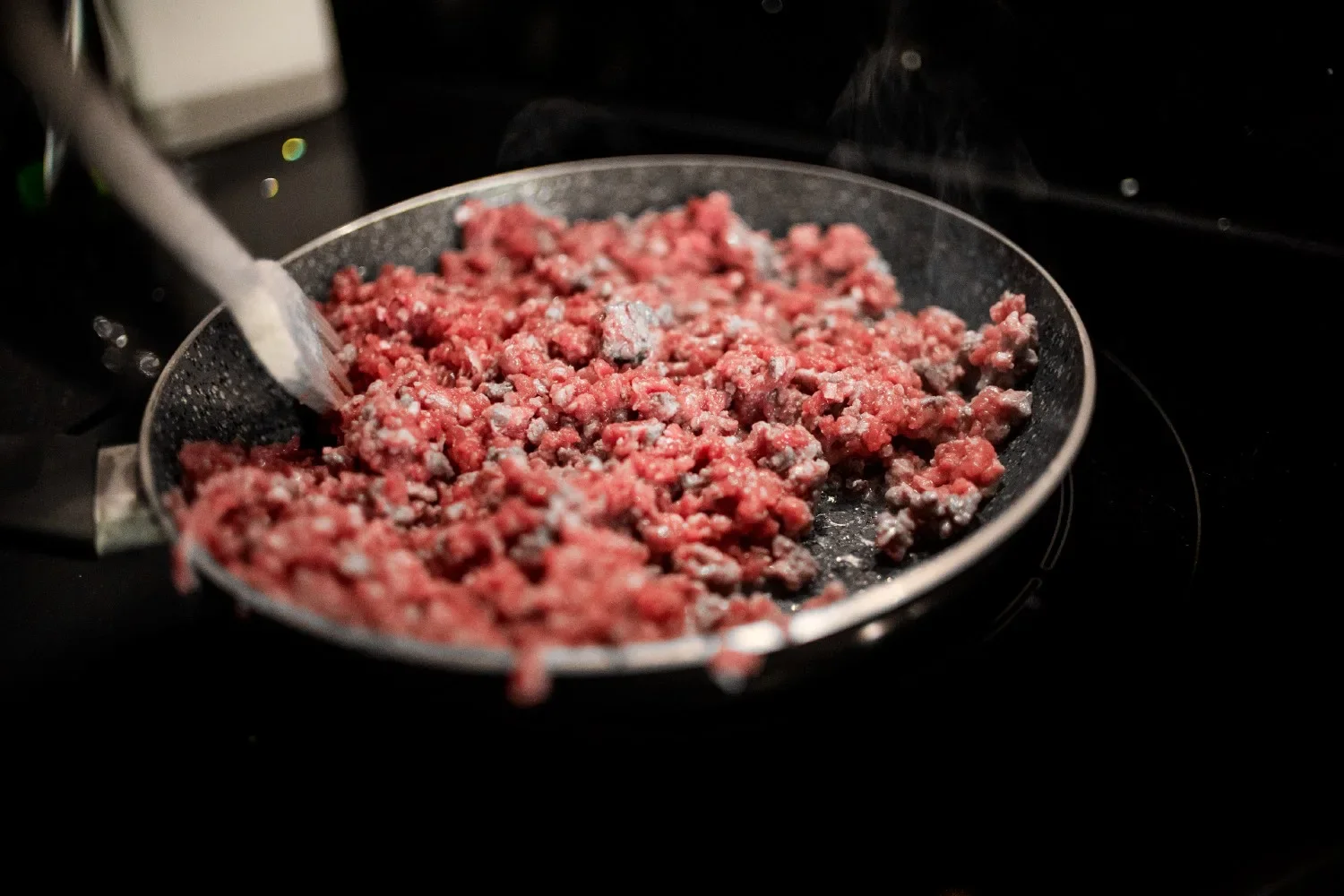 cooking mince in a pan