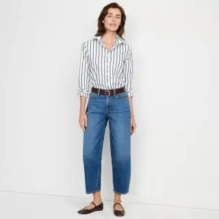 Recover High Rise Barrel Leg Ankle Jeans