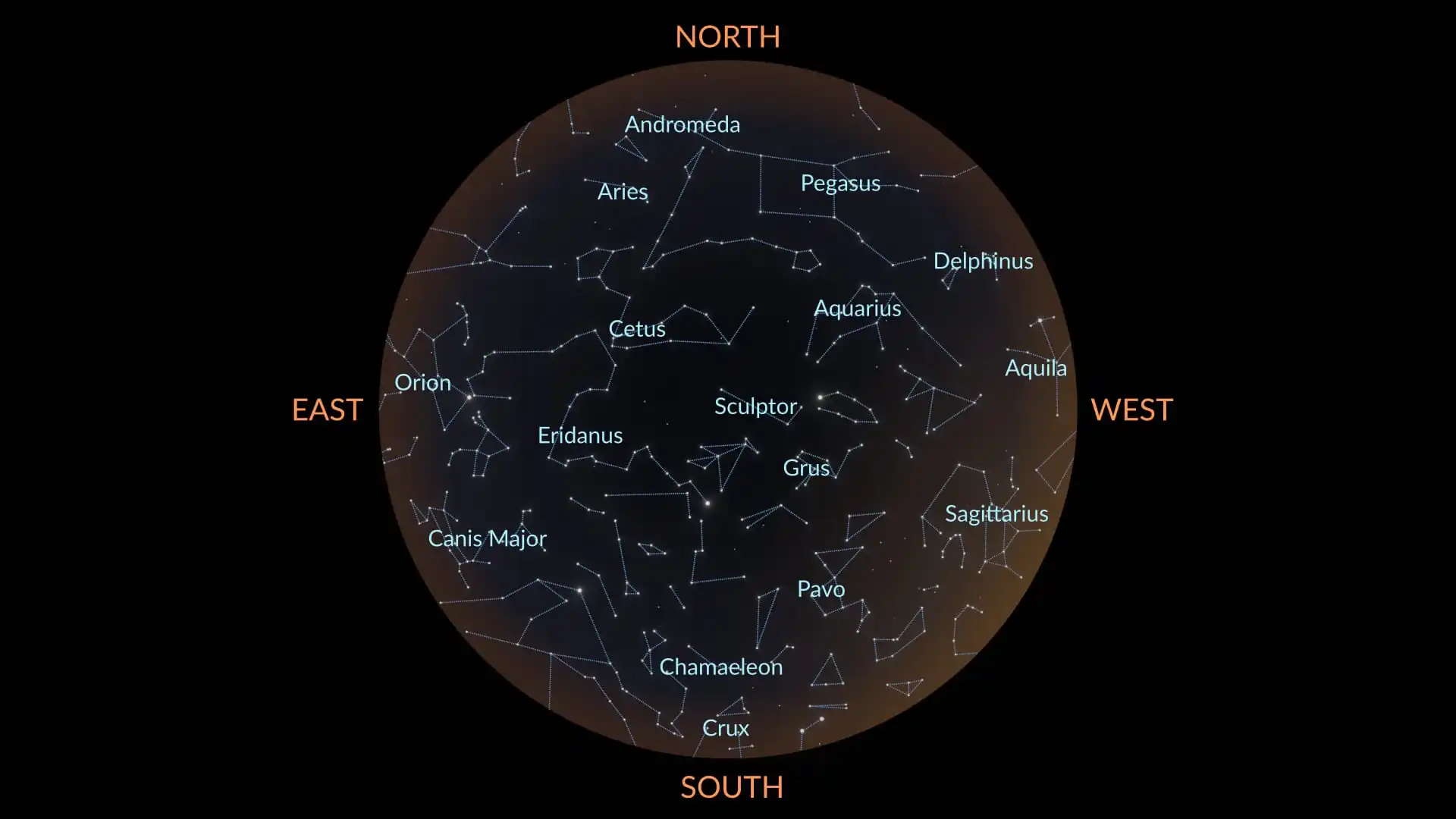 Constellations in October (SH)