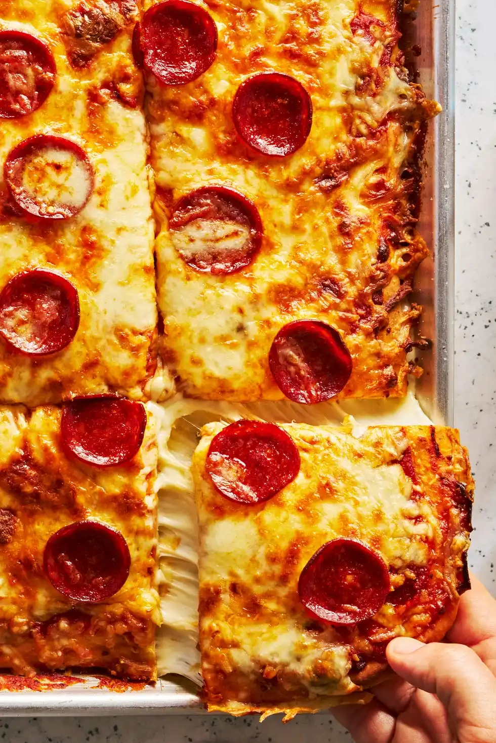 sheet pan pepperoni pizza