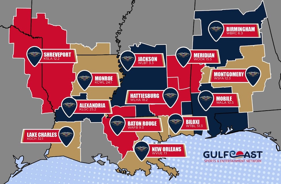 Gray Media’s new Gulf Coast Sports & Entertainment Network home to Pelicans games