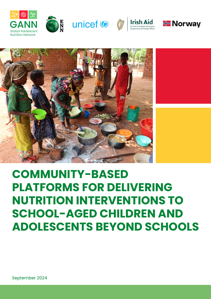 Community-based platforms for delivering nutrition interventions to school age children and adolescents beyond schools