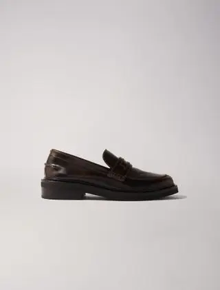 Brushed Leather Loafers