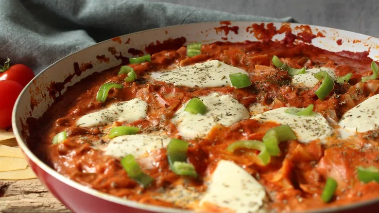 Skillet of lasagna