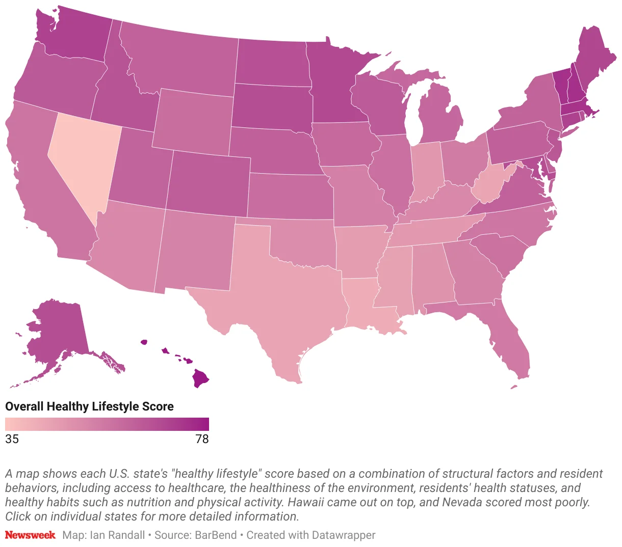 A map shows each U.S. state's 