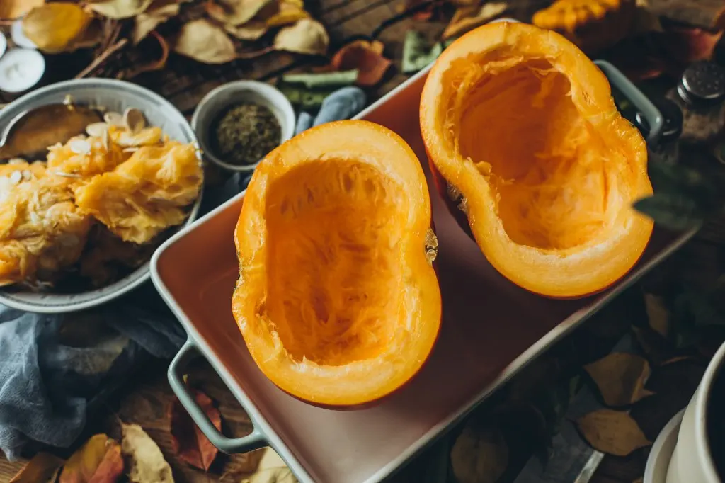 prepping fresh pumpkin