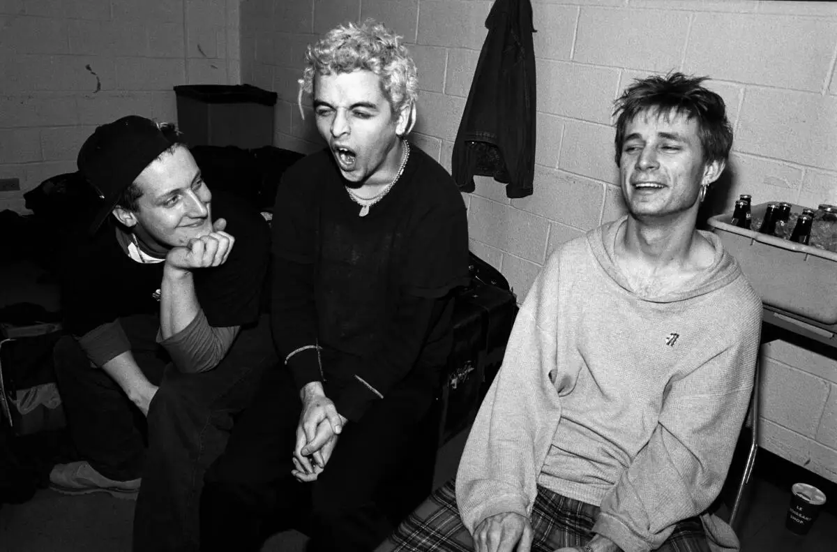 Green Day backstage at Madison Square Garden in 1994 in New York City