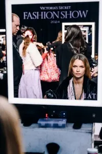 Josephine Skriver backstage at the Victoria Secret Fashion Show