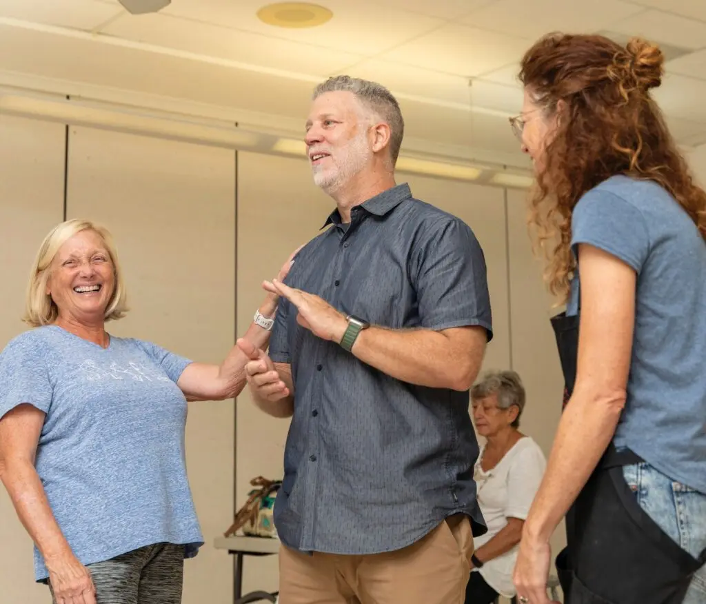 Jon Artigo, new Arts Bonita education director, shares a laugh with Renee Preston, (left) and Carol Broman, the Arts Bonita Atelier faculty chair (right). ARTS BONITA/COURTESY PHOTOS