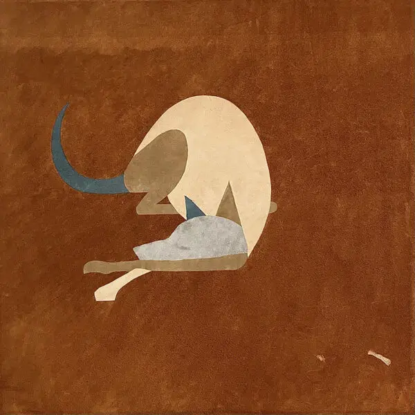 A photograph of an artwork by Clayton Hurt featuring an abstracted dog.