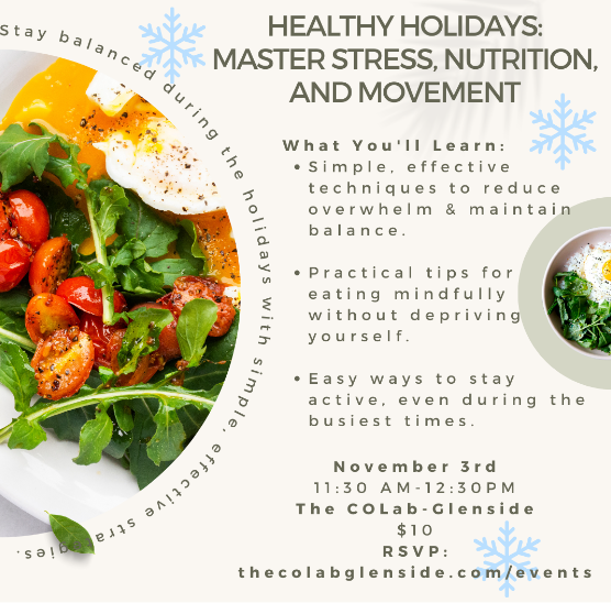 Fran Lawn of Silver Fox Nutrition in Glenside to host ‘Master Stress, Nutrition, and Movement for a Healthier Holiday Season and Beyond’ at the CO Lab on Nov 3