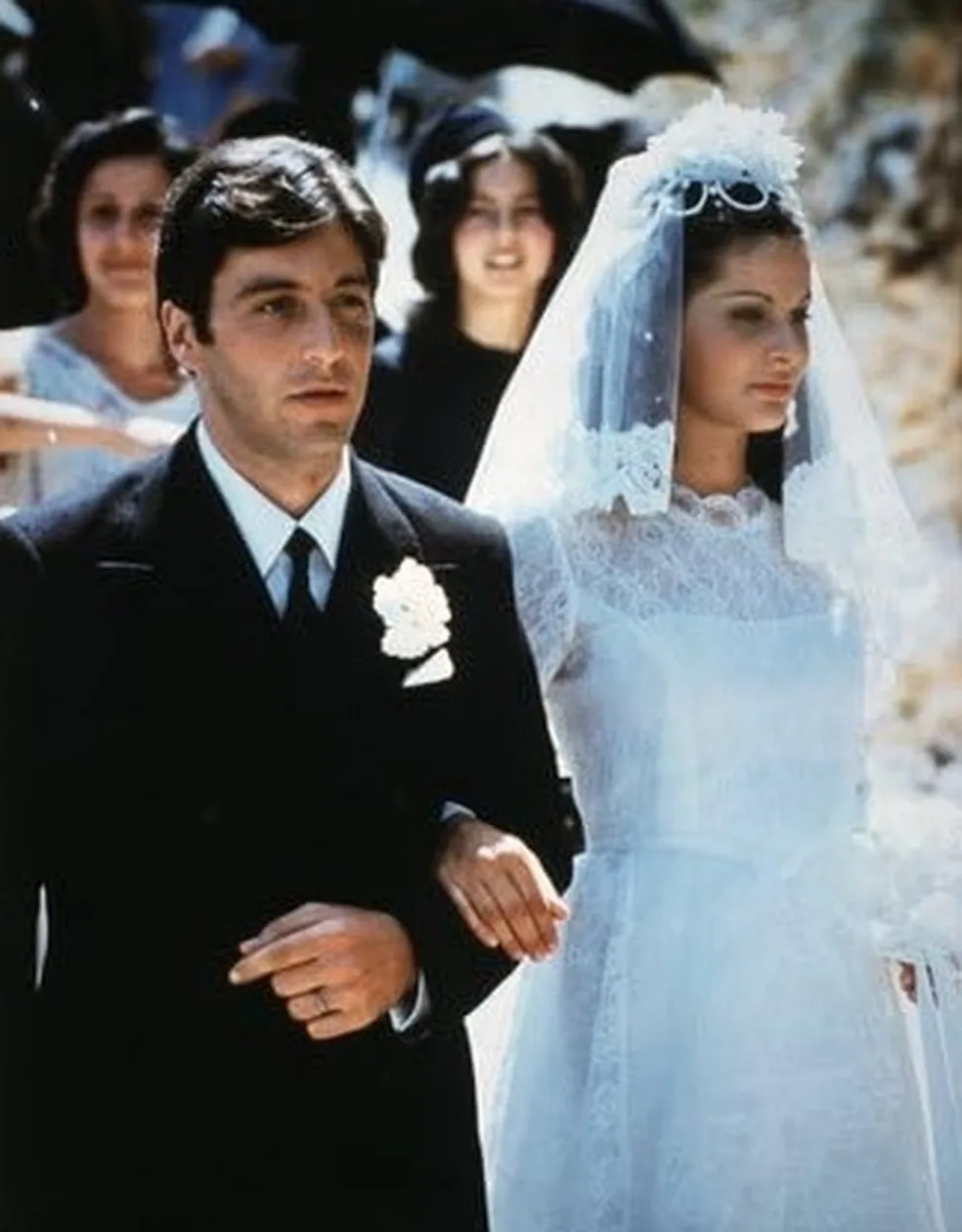 Casamento de Michael Corleone (Al Pacino) e Apollonia (Simonetta Stefanelli) em 'O poderoso chefão' — Foto: Reprodução