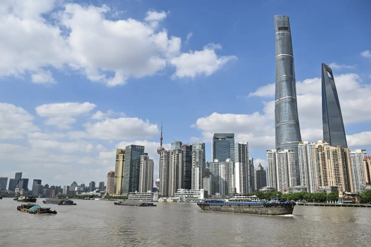 Ships Ply the Huangpu River in Shanghai