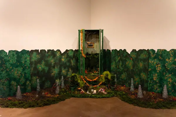 An installation image of a piece by Amalia Mesa-Bains featuring an elaborate alter.