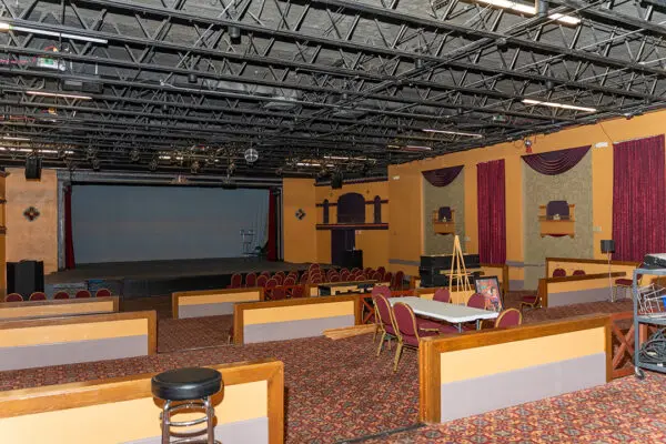 A photograph of the interior of the Guadalupe Cultural Arts Center theater.