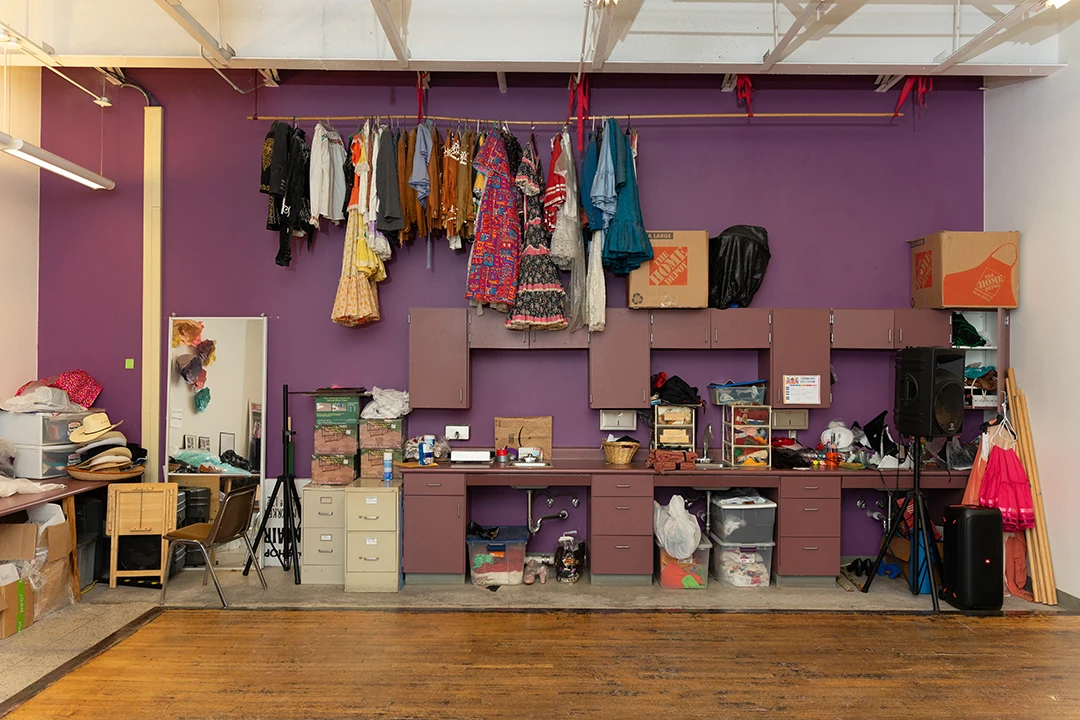 A photograph of a dance classroom at the Guadalupe Cultural Arts Center.