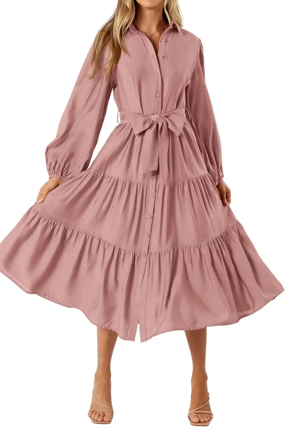 Womens Flowy Midi Dress