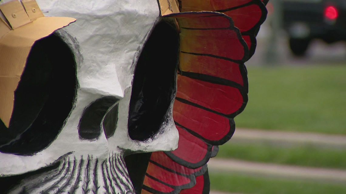 Artists from Mexico City create 20-foot Denver Catrina for Día de los Muertos