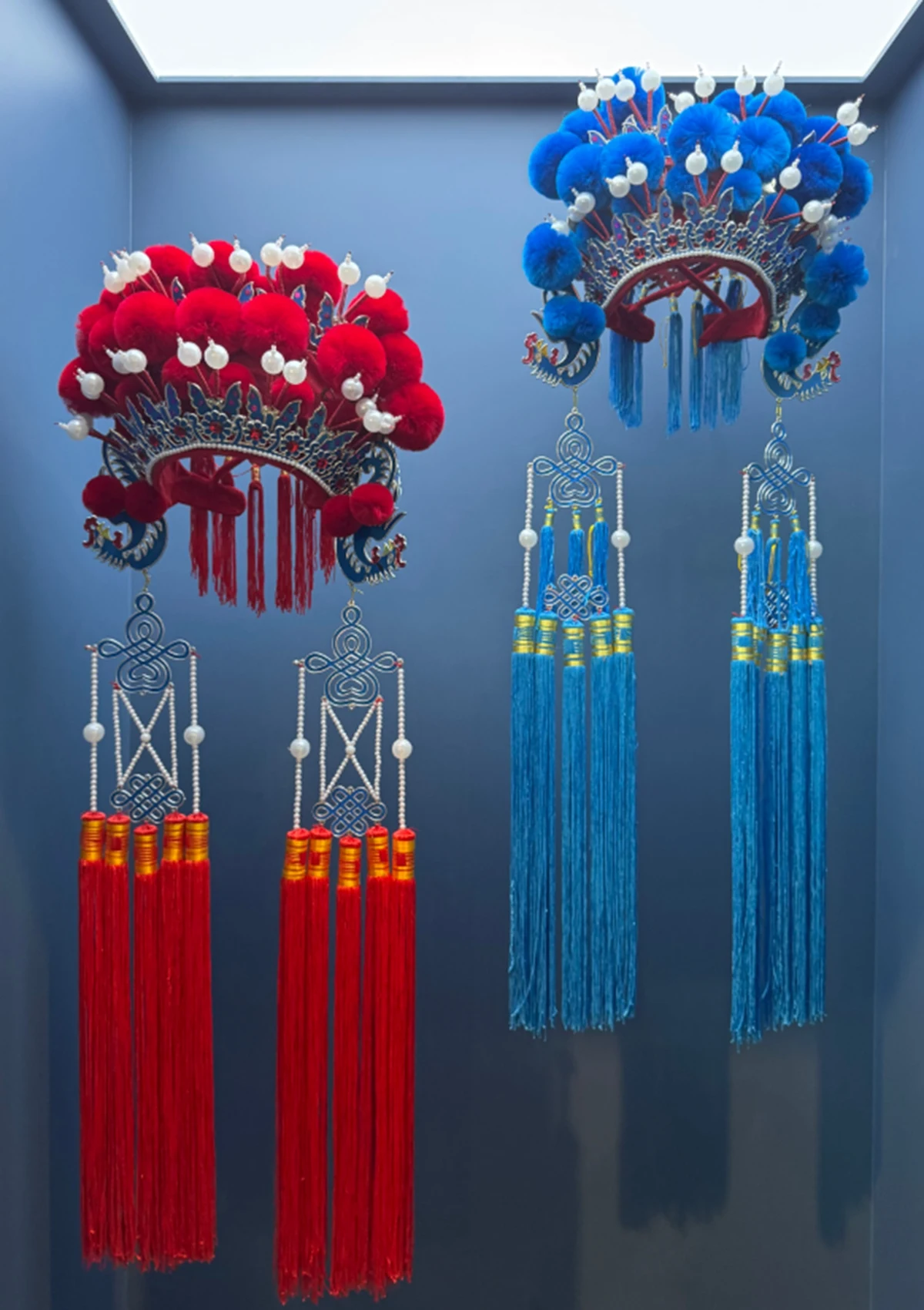 Opera headdresses on display at the Hong Kong-Macao Visual Art Biennale in Hangzhou, East China's Zhejiang Province Photo: Xu Liuliu/GT