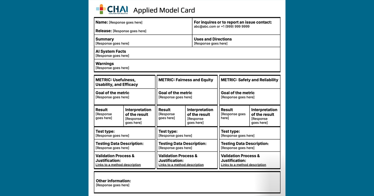 CHAI: Look for healthcare AI model ‘nutrition labels’ soon