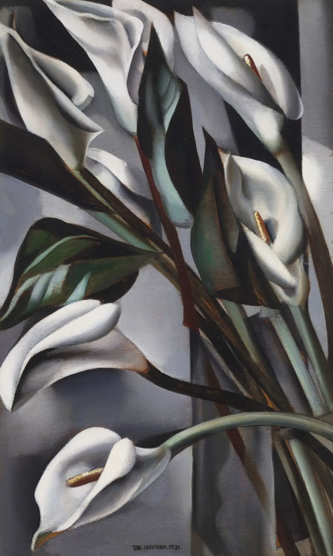 Lempicka had a fondness for calla lily motifs, in both still lifes and portraits.