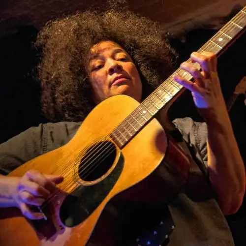 Pamela Means, a guitarist, singer and self-described “double Gemini nurturing multiple projects,” will perform a solo set of original songs “from the hahht,” including protest songs, at the Parlor Room on Friday, Nov. 1, at 7:30 p.m.