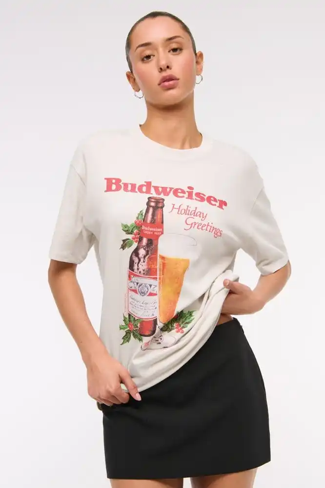 Oversized Budweiser Graphic Tee