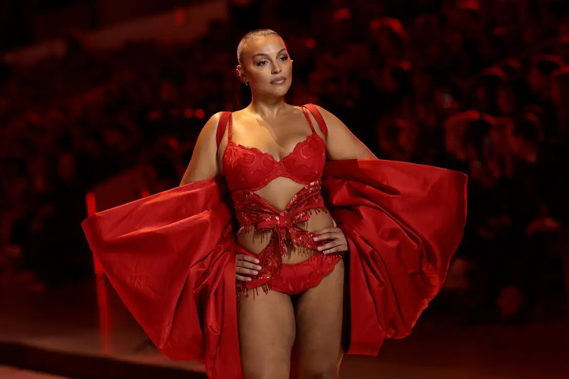 Paloma Elsesser walks the runway for the Victoria's Secret Fashion Show 2024.