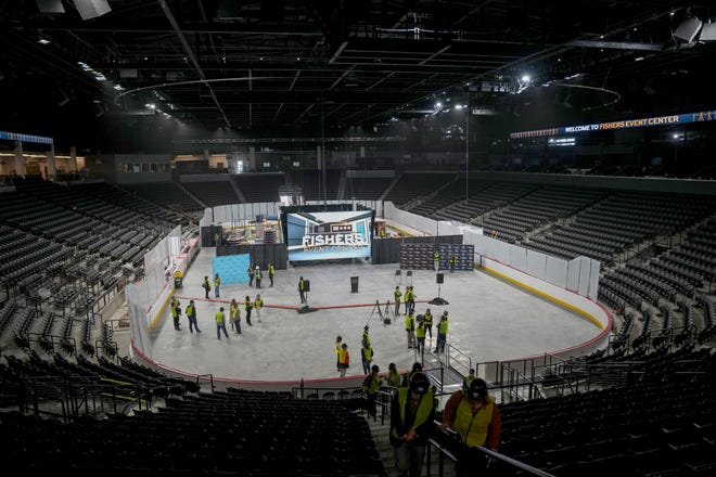 Construction continues inside new event space Fishers Event Center in Indiana