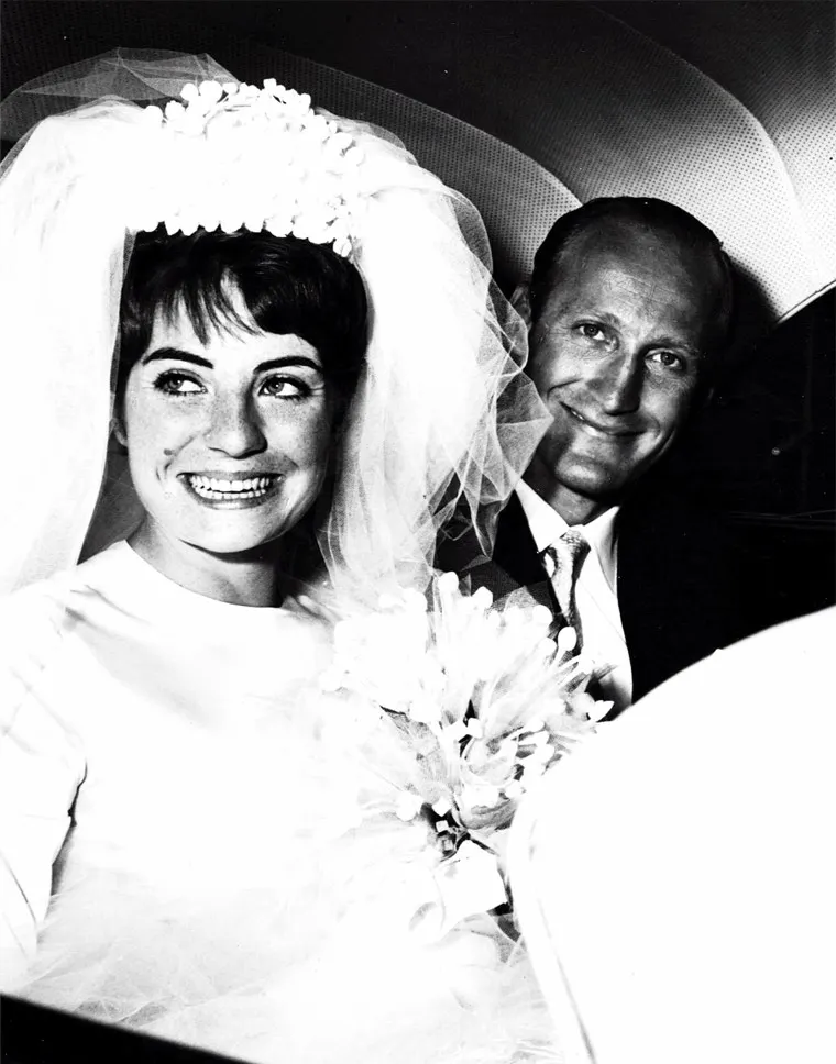 Old photo of David Scott and his wife on their wedding day.