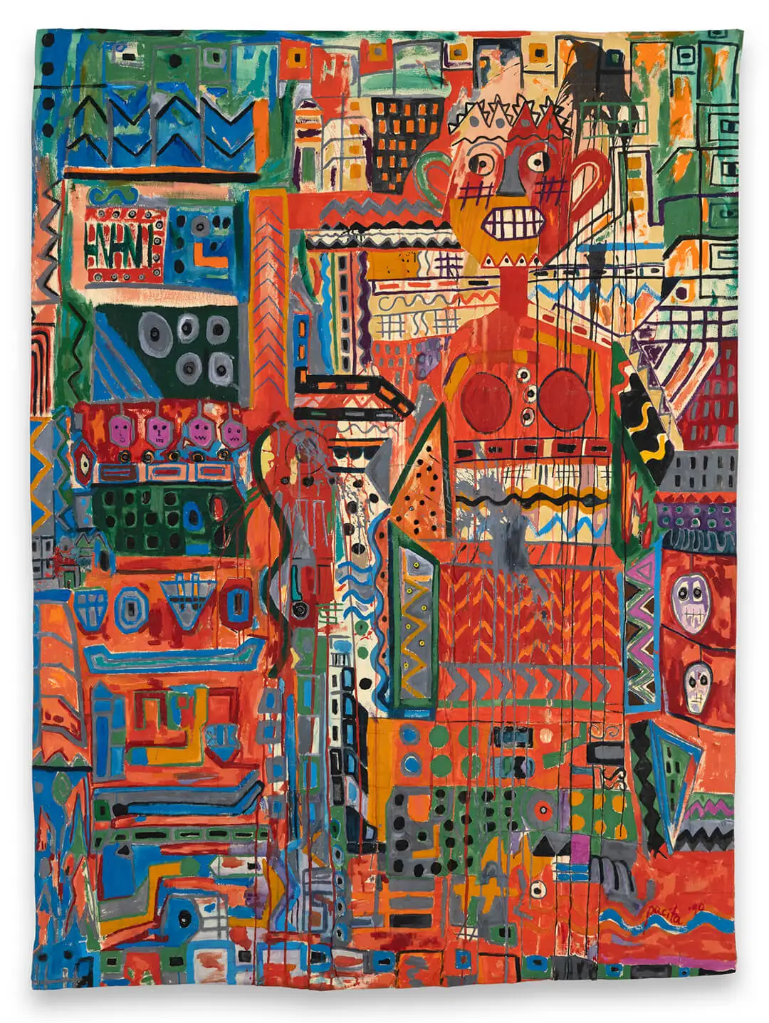 ‘Waiting in Washington’, acrylic, plastic buttons and mirrors on stitched and padded canvas, 1990 | Pacita Abad | Pacita Abad | STIRworld