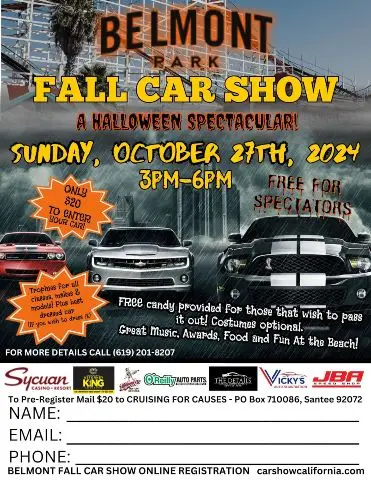 Belmont Park Fall Car Show flyer 2024