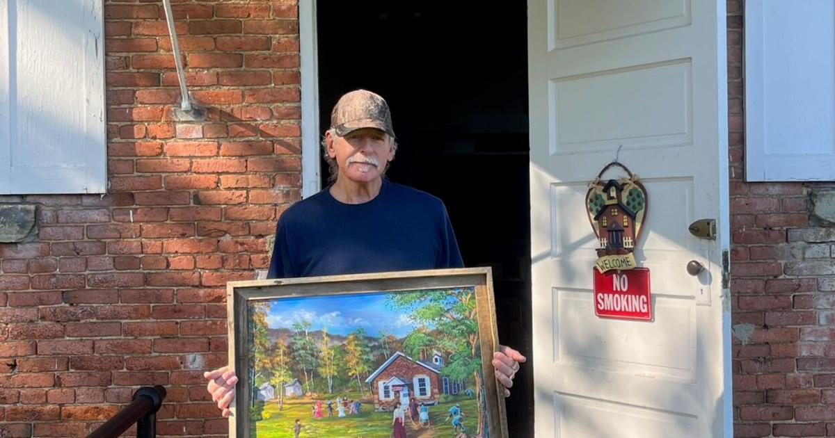 Grove City artist donates his painting of one-room school