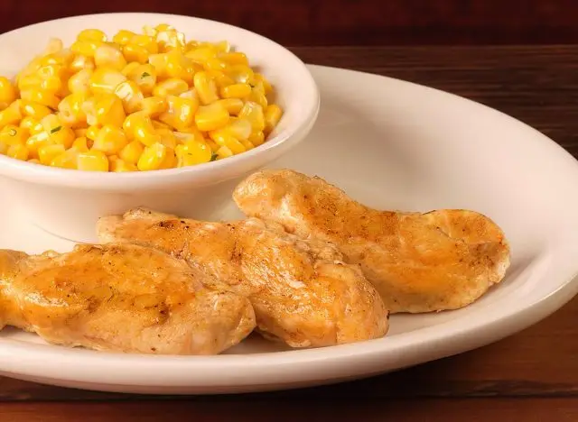 Texas Roadhouse Kid's Grilled Chicken with Fresh Vegetables & Diet Coke