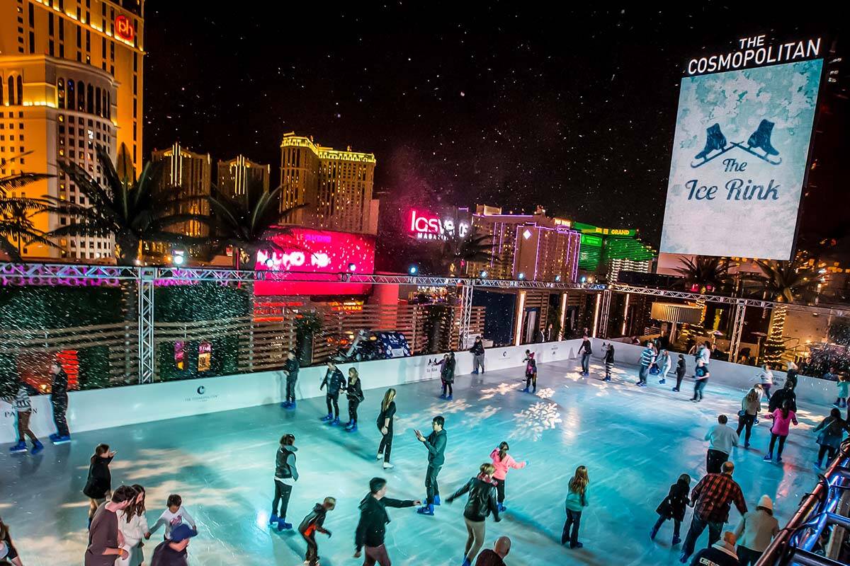 Cosmopolitan to show holiday movies at rooftop ice rink above Vegas Strip