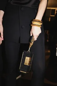 A Balmain fragrance-inspired bag.