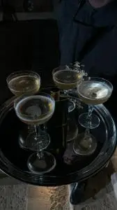 Fragranced Champagne cocktails were served after Victoria Beckham's spring 2025 show.