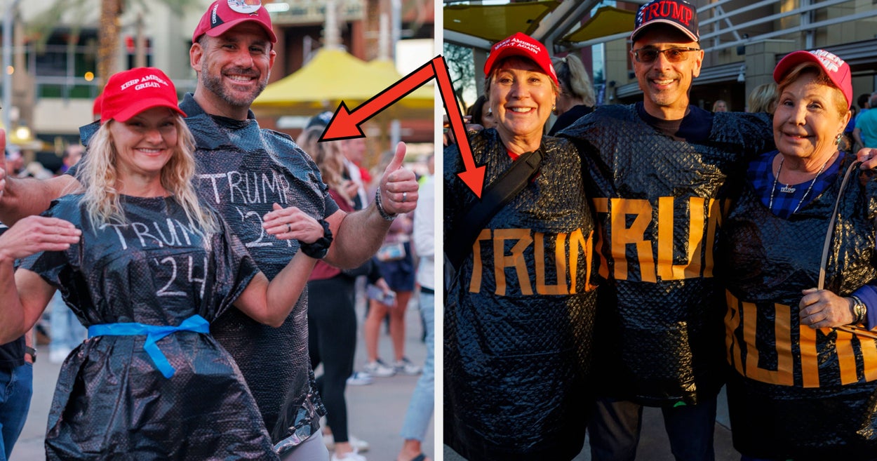 Trump Supporters Are Wearing Literal Trash Bags After Biden Seemingly Called Them “Garbage”