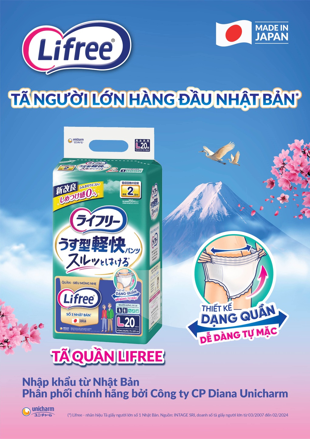 Lifree – thương hiệu tã người lớn hàng đầu Nhật Bản có mặt tại Việt Nam