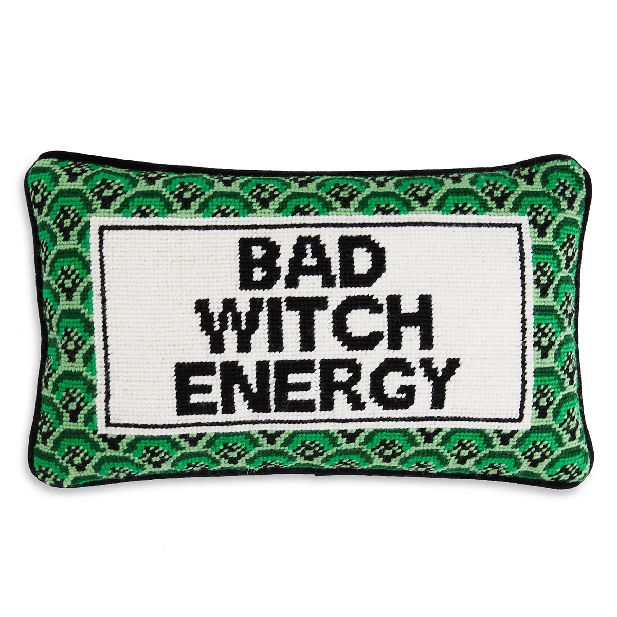 Furbish Studio Bad Witch Energy Needlepoint Decorative Pillow