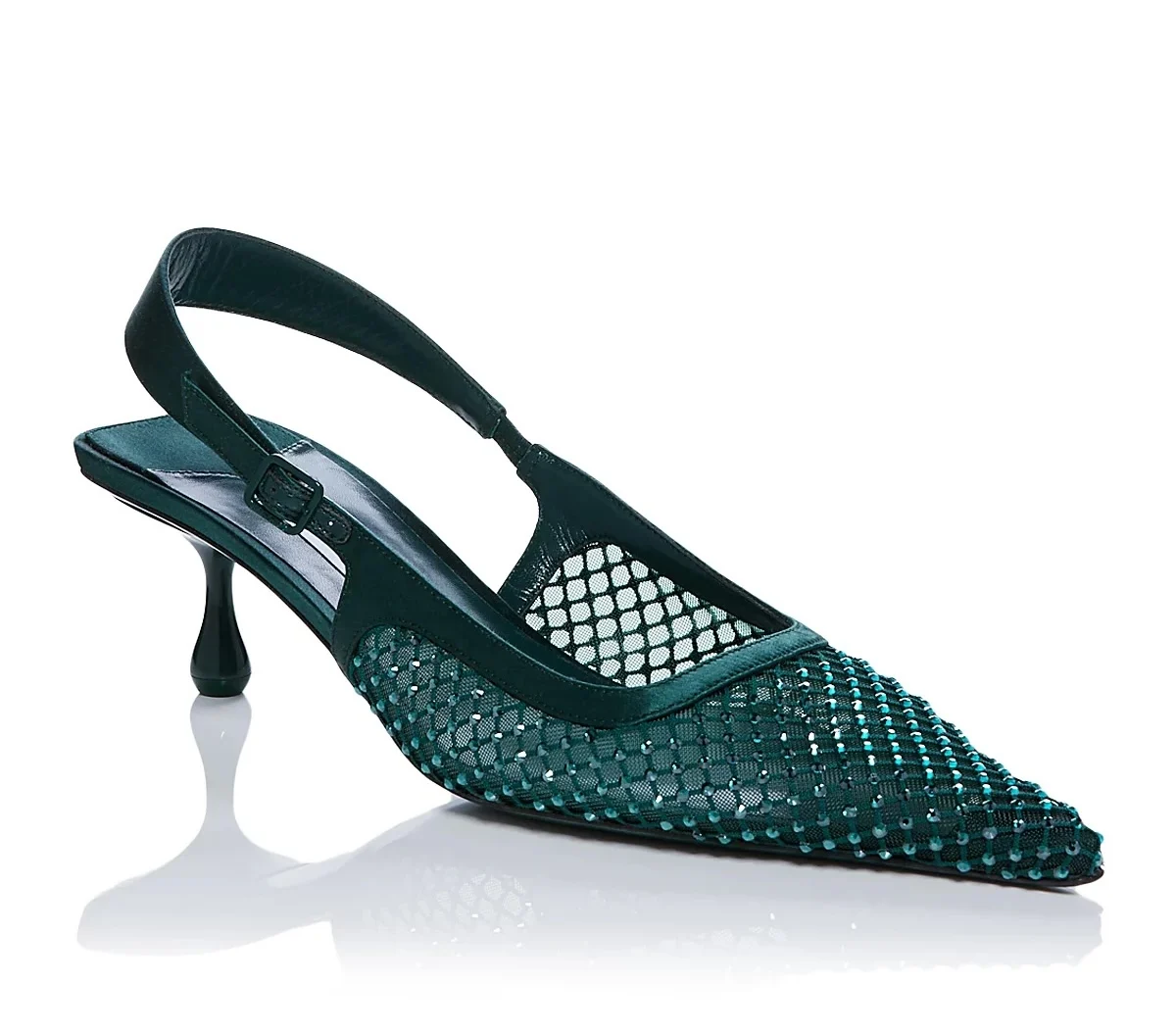 Jimmy Choo Amel 50 Crystal Mesh Wicked Slingbacks