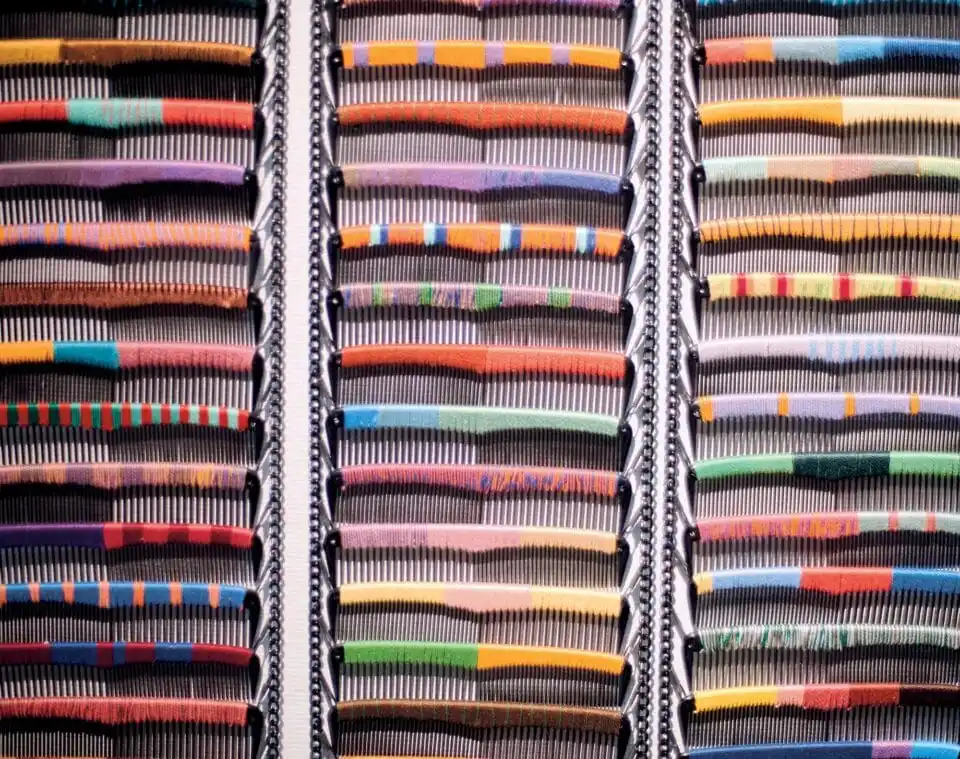 colorful rows of combs